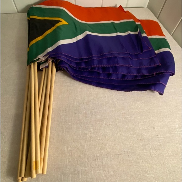 Vintage 12 South African Country Flags LOT 17x12 in wood stick Flags Africa 90s - Picture 1 of 16